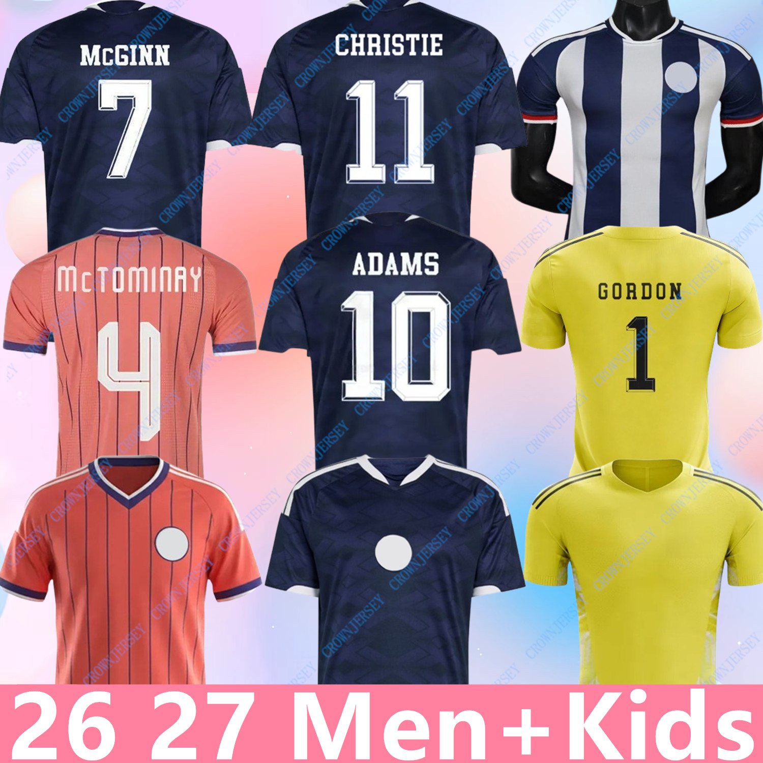 26 27 scotland football shirt Soccer Jerseys DYKES ADAMS ROBERTSON McTominay McGREGOR SHANKLAND MCGREGOR Home maillot de Foot men kids kits unifrom pink WOMEN 150TH