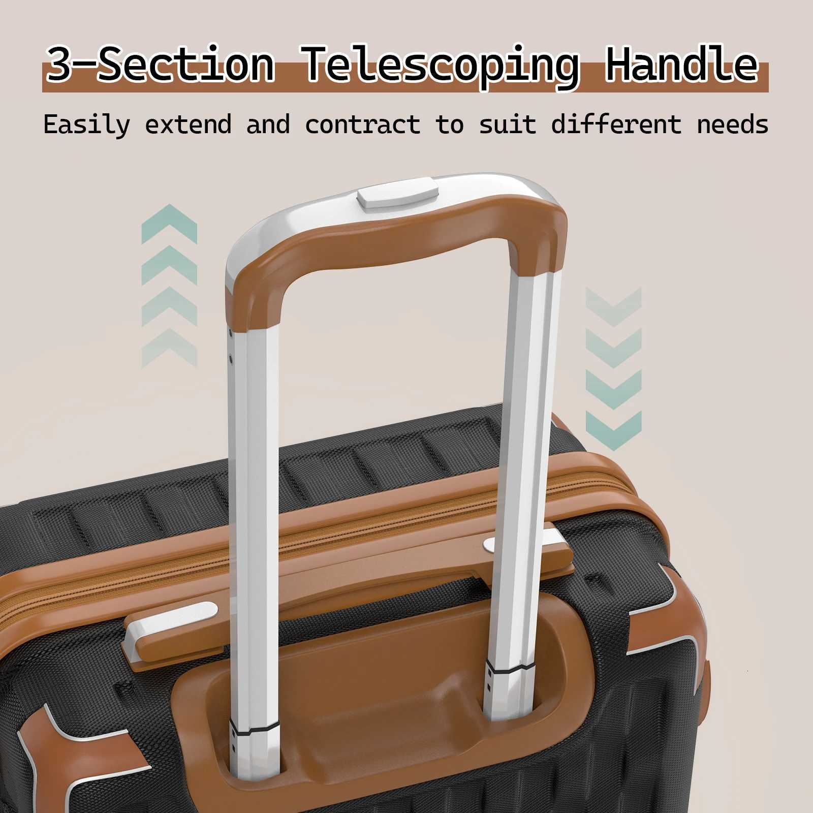 Melalenia Luggage Sets 7 Piece Hard Shell Carry Suitcase with Spinner Wheels and TSA Lock Lightweight Travel Duffel Bag H260316