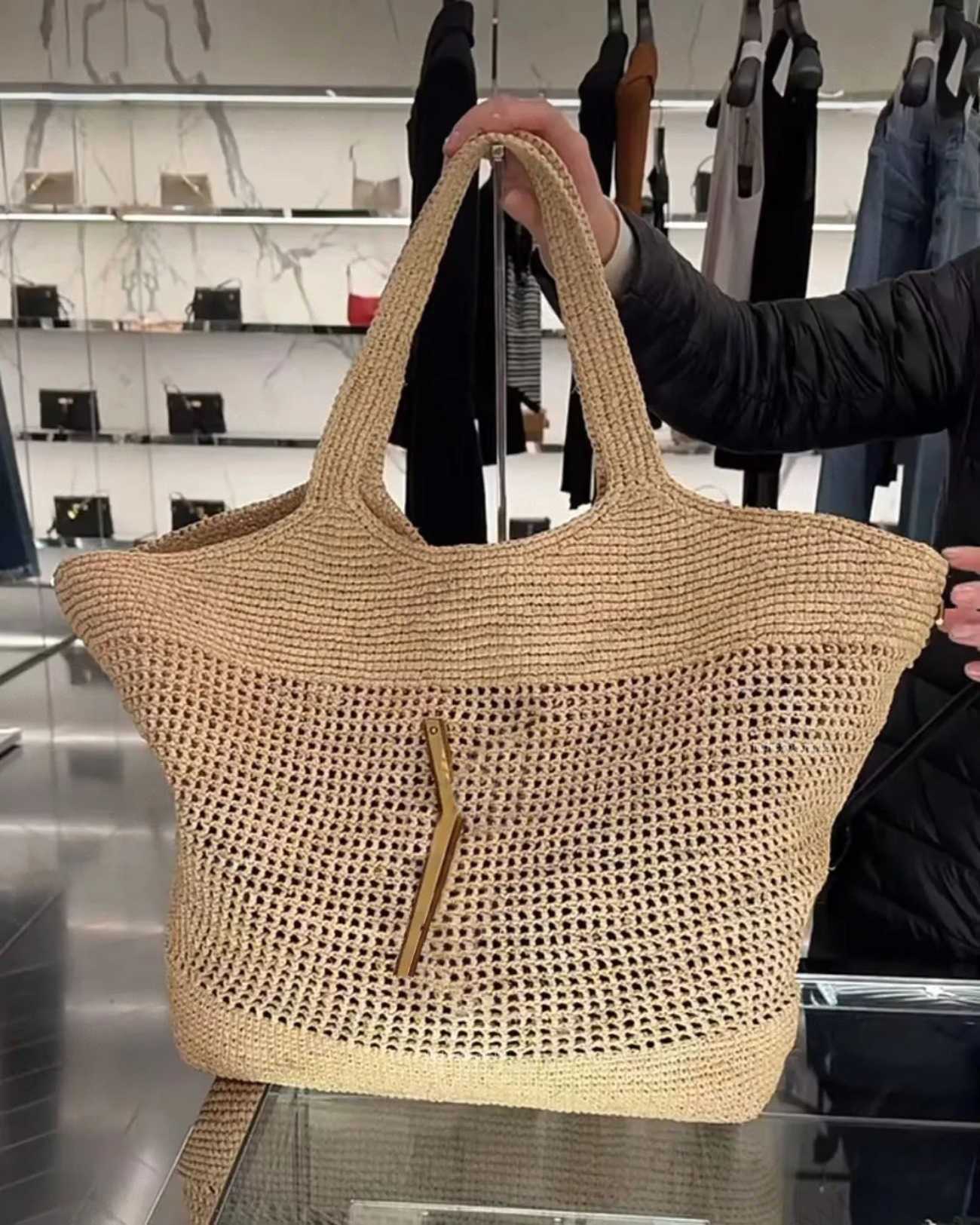 Totes quality Tote Bag Straw bag Designer Women Handbag Raffias Hand-Embroidered Straw High Quality Beach Large Capacity Totes Shopping Shoulder Bags with purses