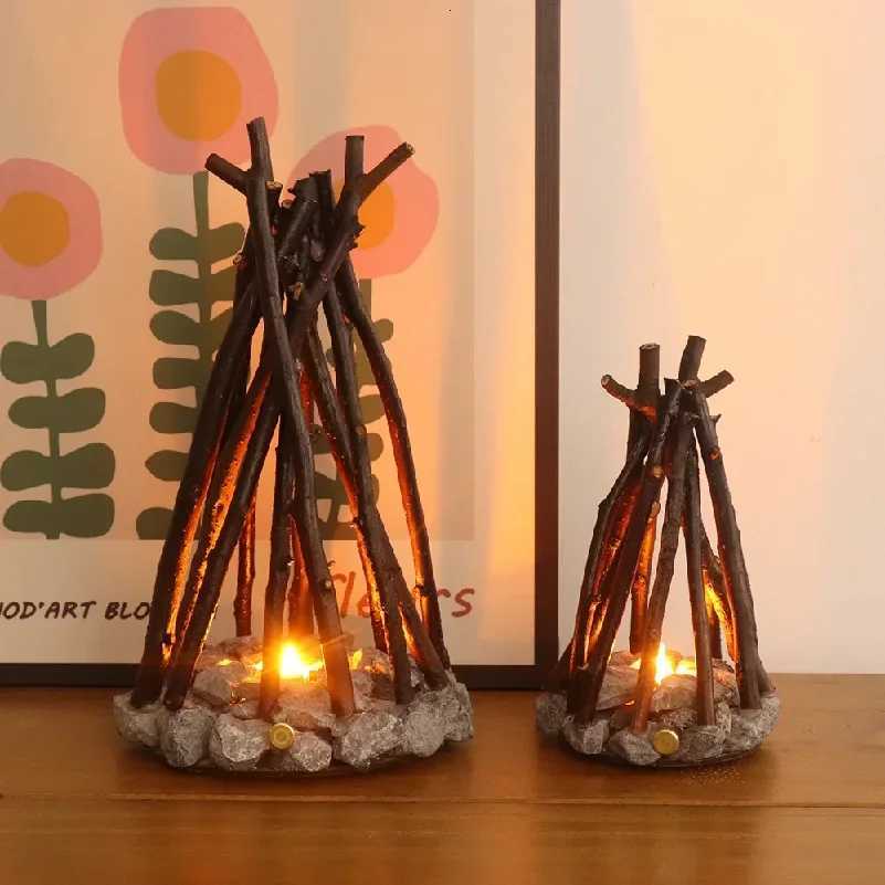 Creative Handmade Tree Branch Night Light Retro Style LED Ambient Desktop Decoration for Bar Counter Home Ornament Lighting H260318