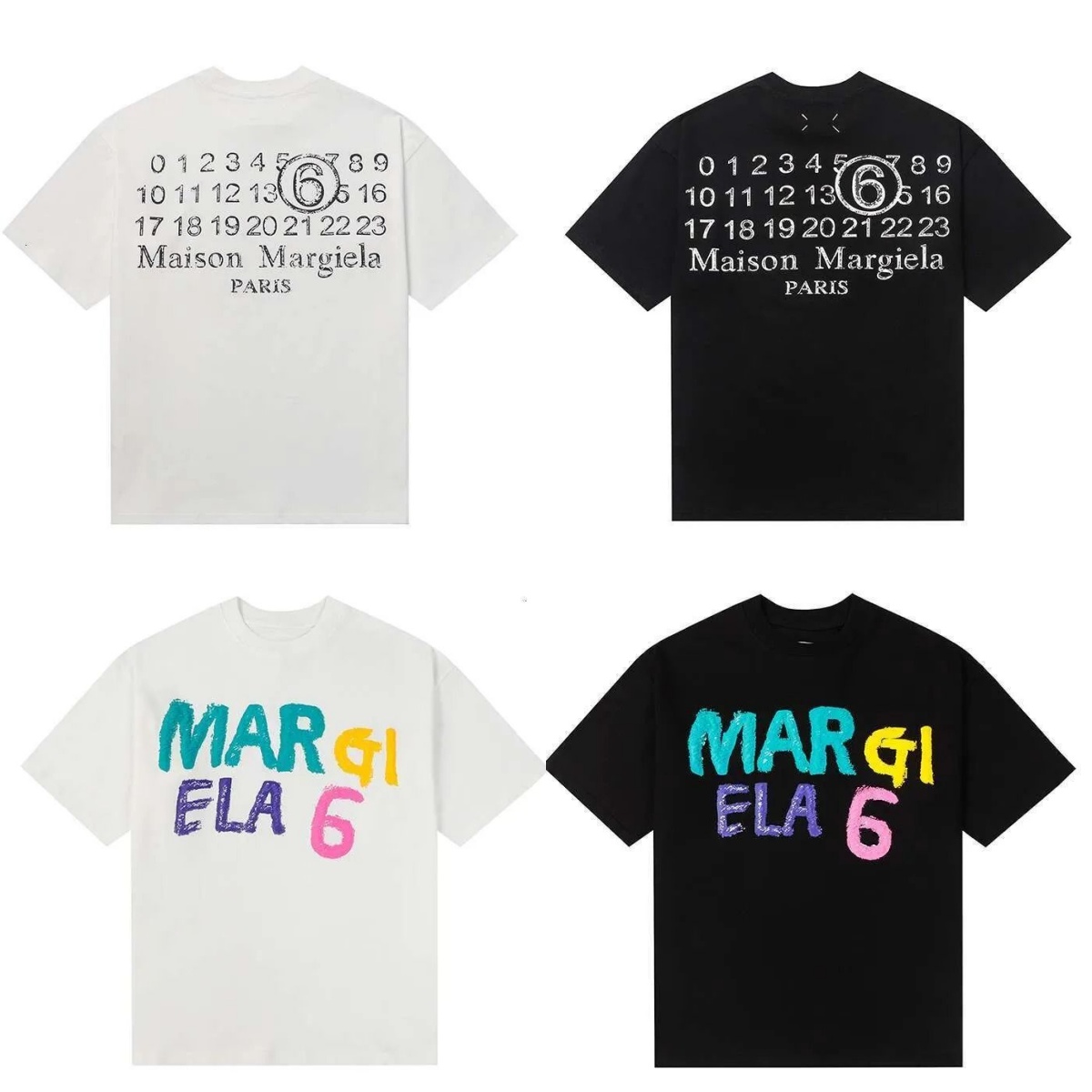 26ss Masons Margela Shirt Designer Mens women MM6 Digital Pattern crew Neck summer tee shirt Leisure Comfortable Hip Hop Street Short Sleeve Shirts oversized shirt
