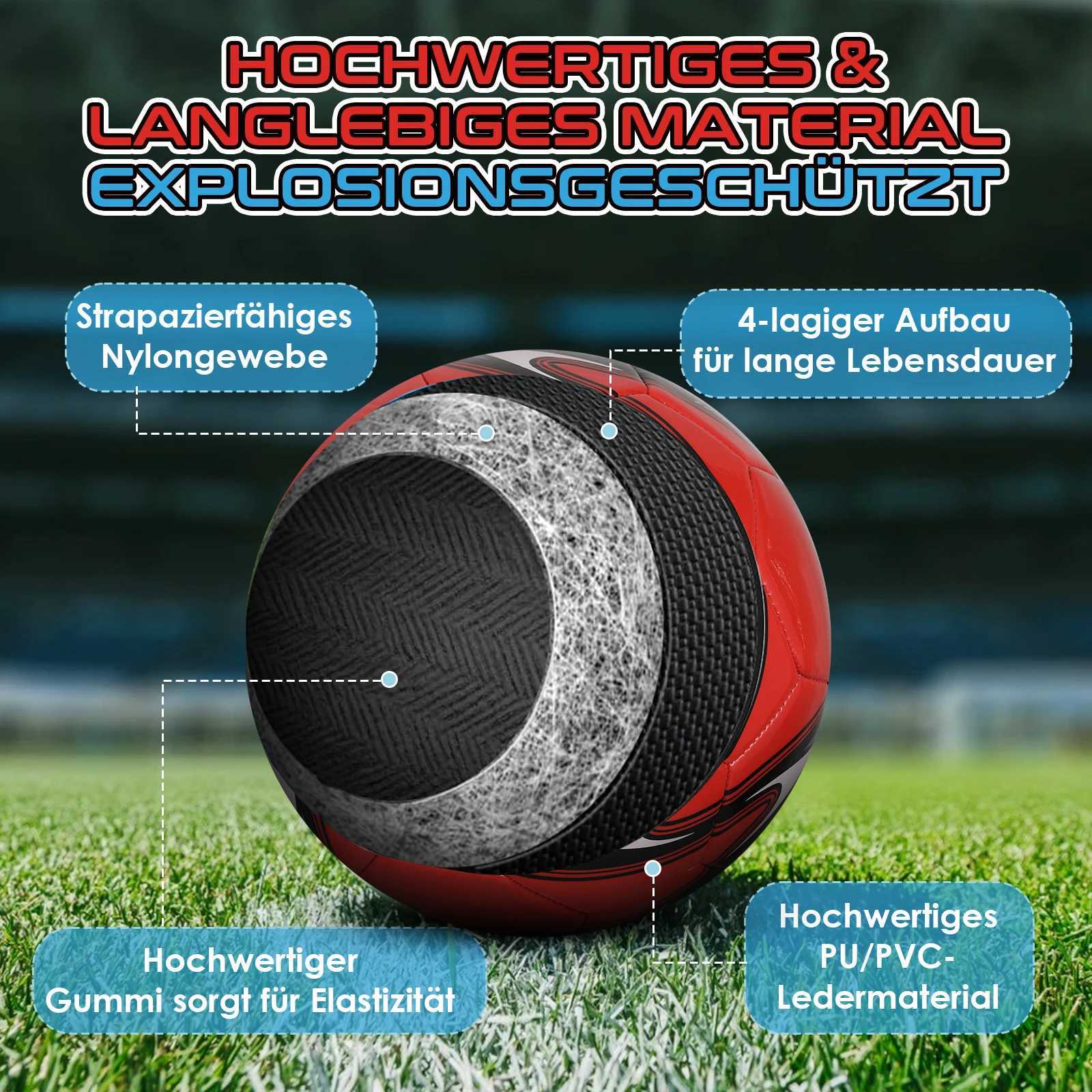 Size 5 Soccer Ball Thicken Waterproof PU Wear-resistant For Outdoor Training Machine-stitched Football Students Training Matches M260318