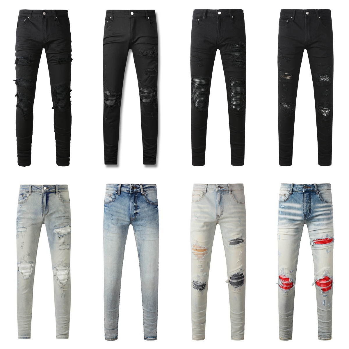 designer jeans ksubi jeans men's slim jeans Handmade Distressed Ripped Denim jeans High Quality Cotton Stretchable Streetwear Trousers for Men Women kusbi jeans a