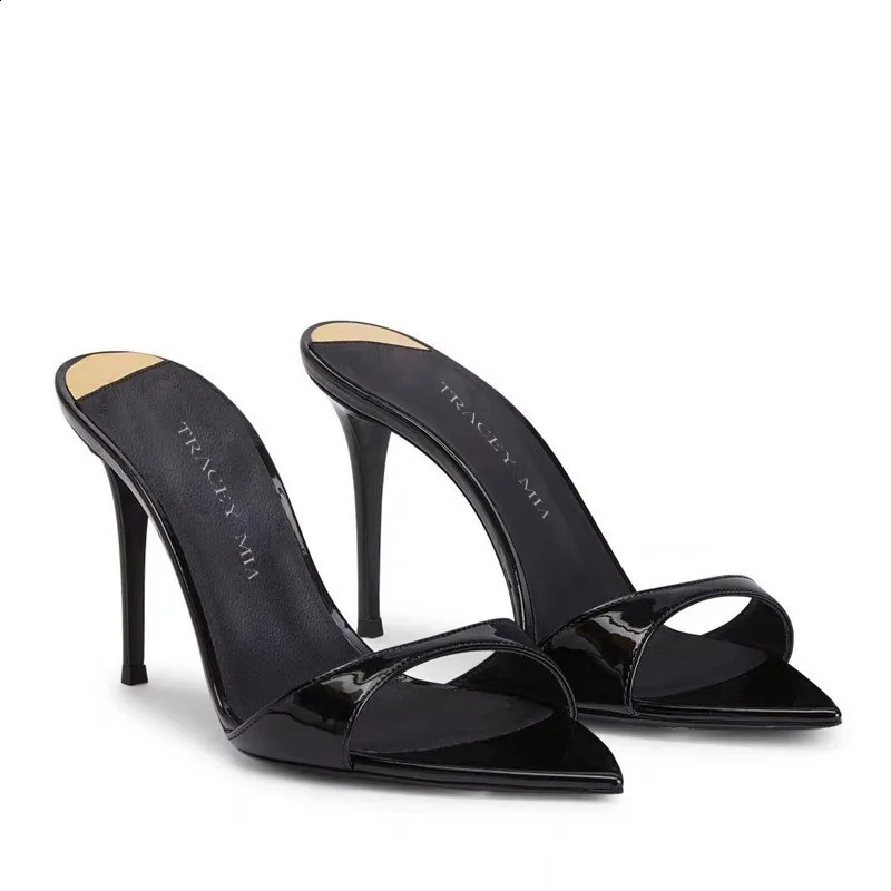 Summer Women High Heels Sexy Pointed Toe High Heeled Sandals Fashion Thin High Heeled Slippers for Women Peep Toe Mules Slippers 260318