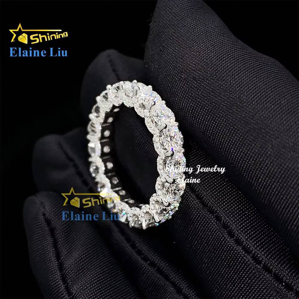 Pass Diamond Tester Hip Hop 925 Sterling Silver Cz Zircon or Vvs Moissanite Iced Out Rings