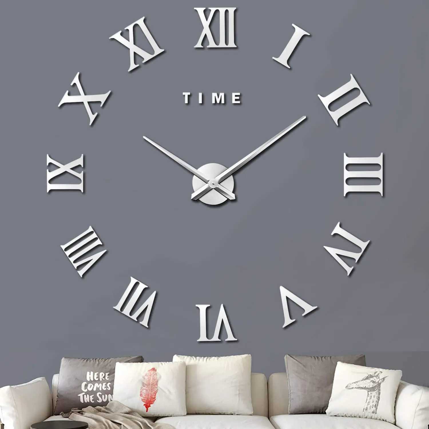 New Modern Design Large Wall Clock 3D DIY Quartz Clocks Fashion Watches Acrylic Mirror Stickers Living Room Home Decor Horloge D260318