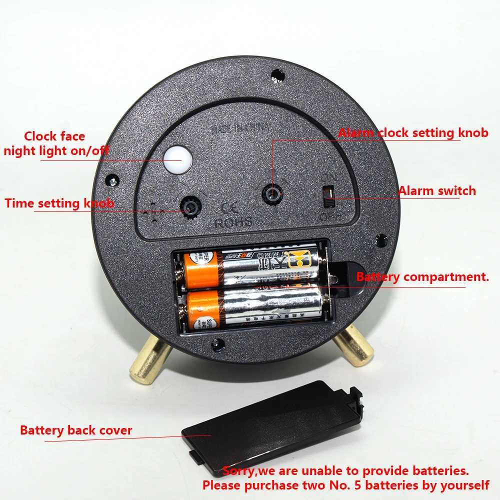 1pc 4 inch metal minimalist decoration alarm clock bedside table ornament clock Suitable for living/bedroom decoration D260318