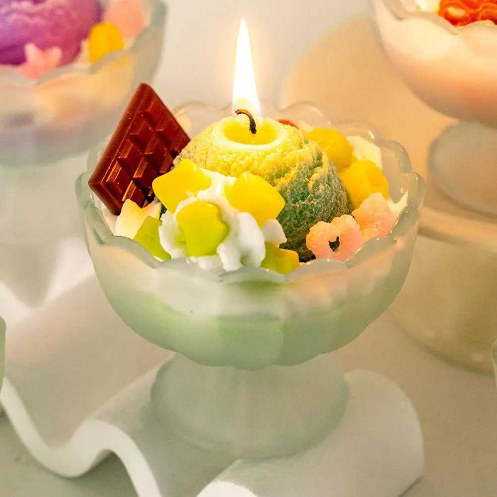 Ice Cream Scented Candle Decorative Scented Candle Nice-looking Bright Color Romatherapy Candles Home Decoration D260318