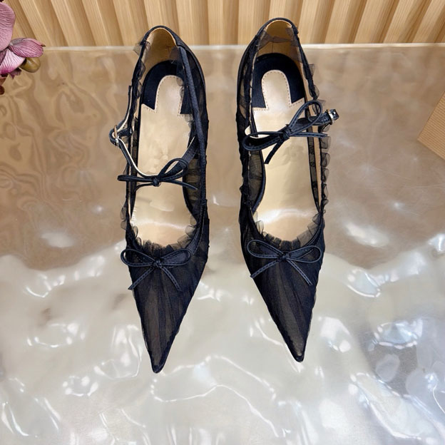 Women's Scepter Wedding Lace Sandals Fashion Versatile Leather Sewing High Heels Bow Dance Shoes Dress Shoes