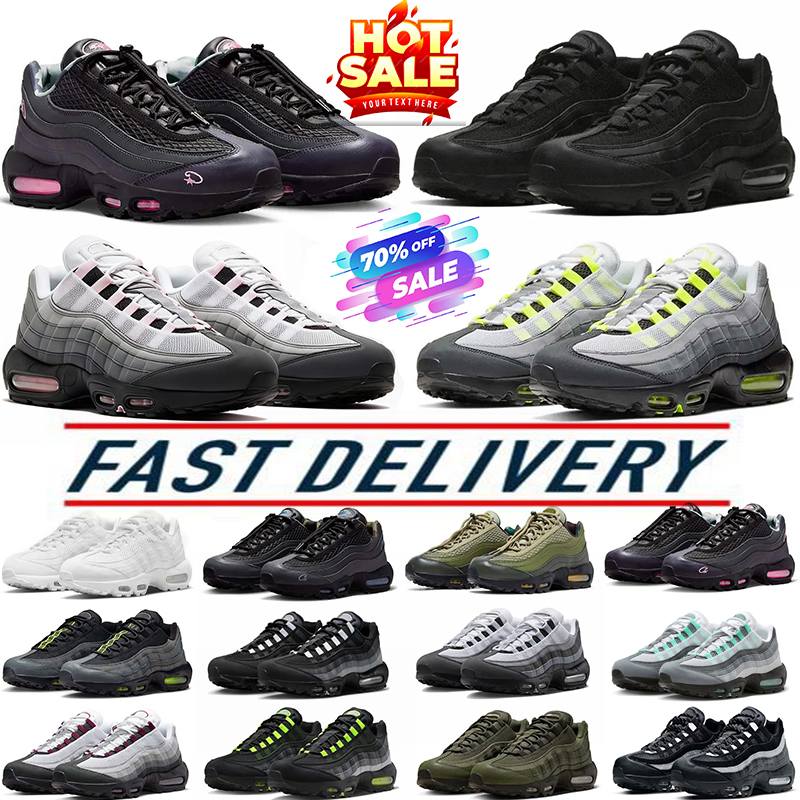 airmaxx 95 Designer shoes Running Shoes Mens 95s Trainers Triple Black White Grey Fog Stash Neon Pink foam Men Outdoor Sneakers Runners 40-46