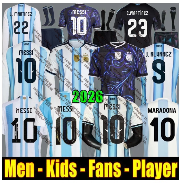 2026 27 World Cup Special Edition Long sleeves Argentina jersey kit soccer Jerseys GARNACHO DE PAUL Football Shirts Men DI Maria Kids Goalkeeper training sets