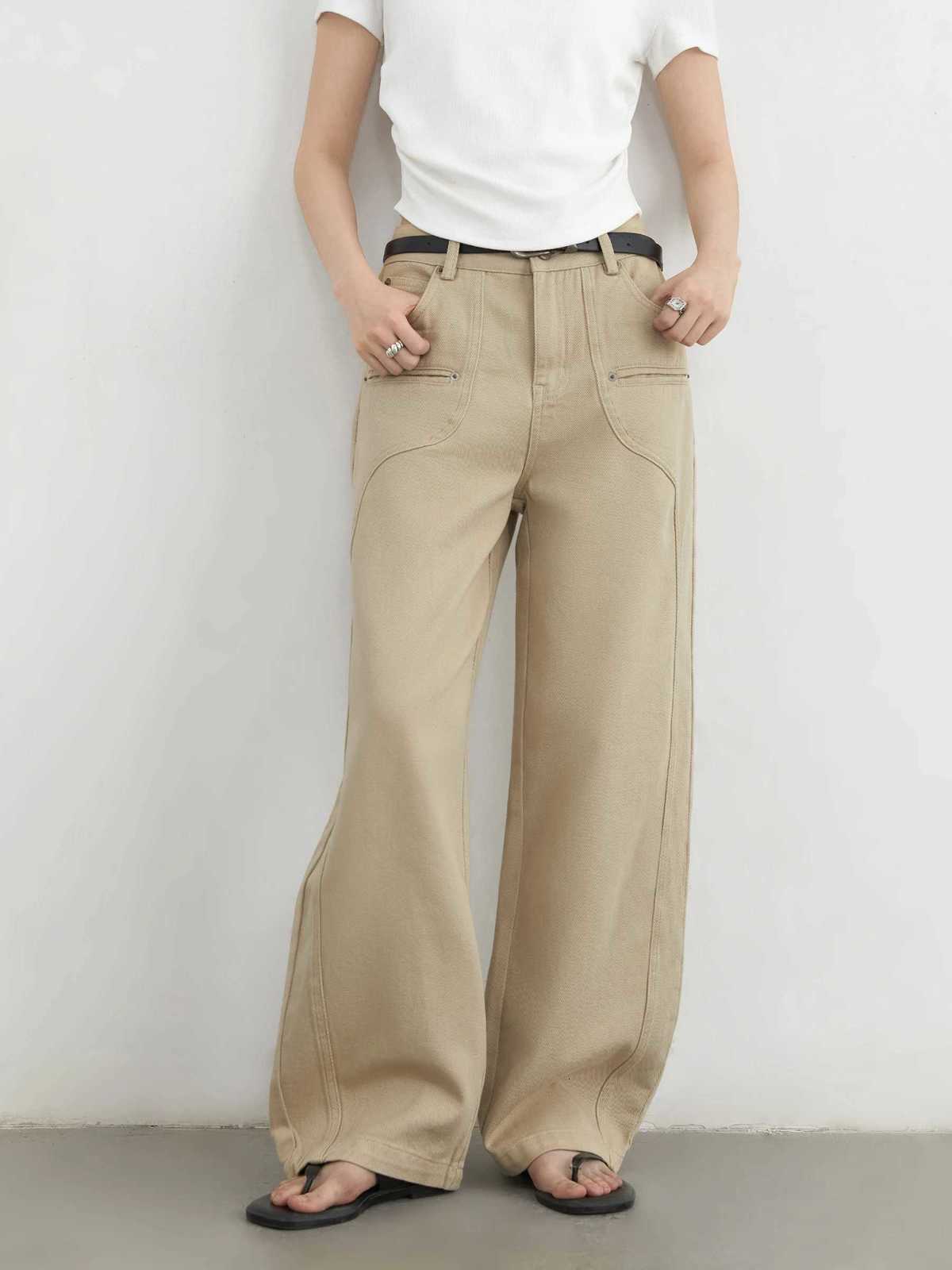 CHIC VEN Women Jeans Solid Loose Casual New Split Wide Leg Denim Pant Workwear Female Trousers Spring Autumn 2025T260317