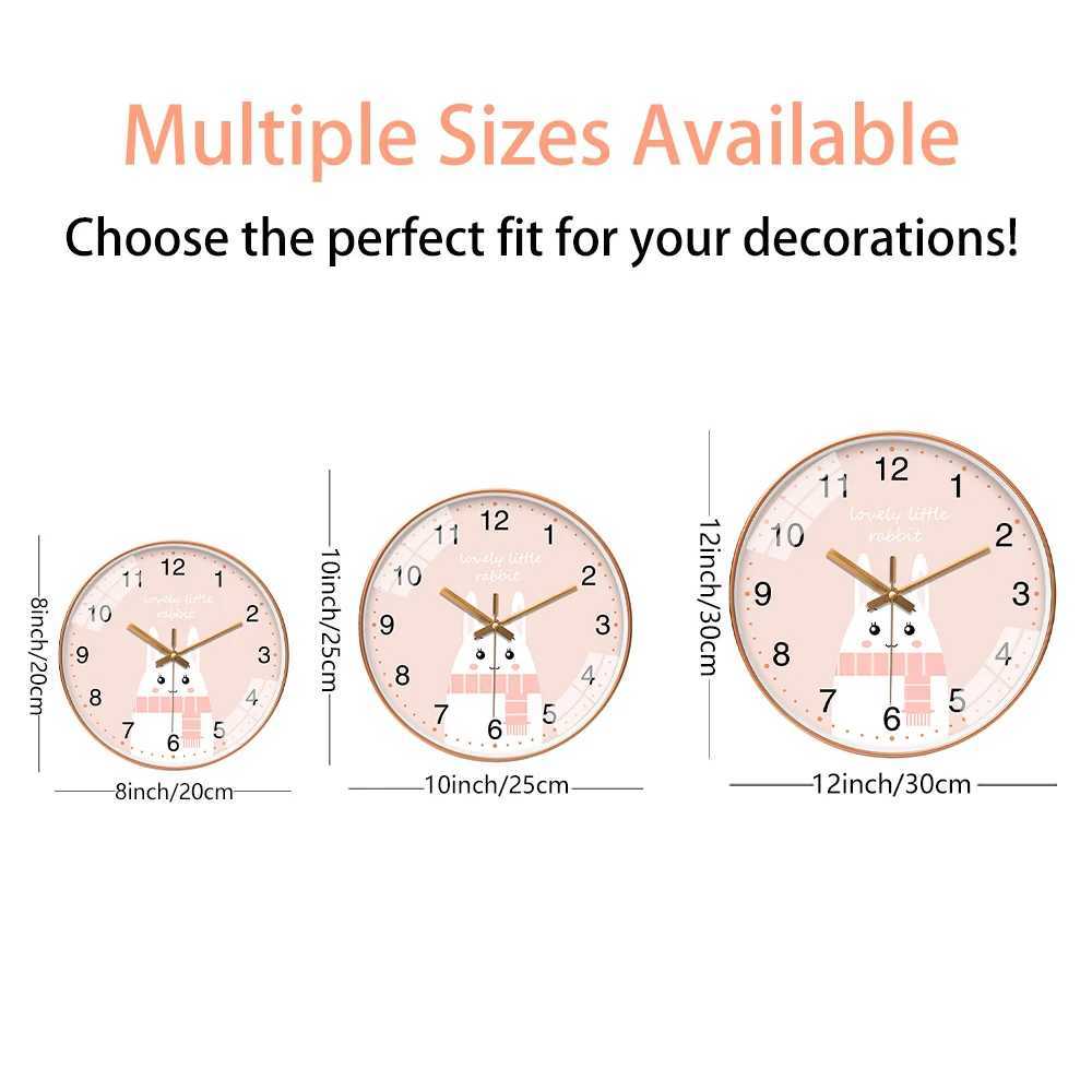 Cartoon Wall Clock Cute Animal Design Silent Quartz Movement Childrens Study Rooms Bedroom Interior Decoration 8 10 12 Inch D260318