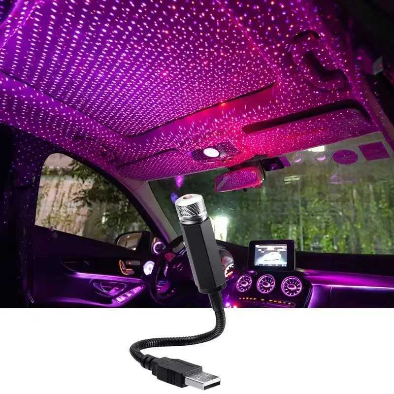 LED Starry Sky Night Lamp Car Star Roof Lights 5V USB Powered Galaxy Star Projector Lamp For Room Car Ceiling Atmosphere Decor H260318