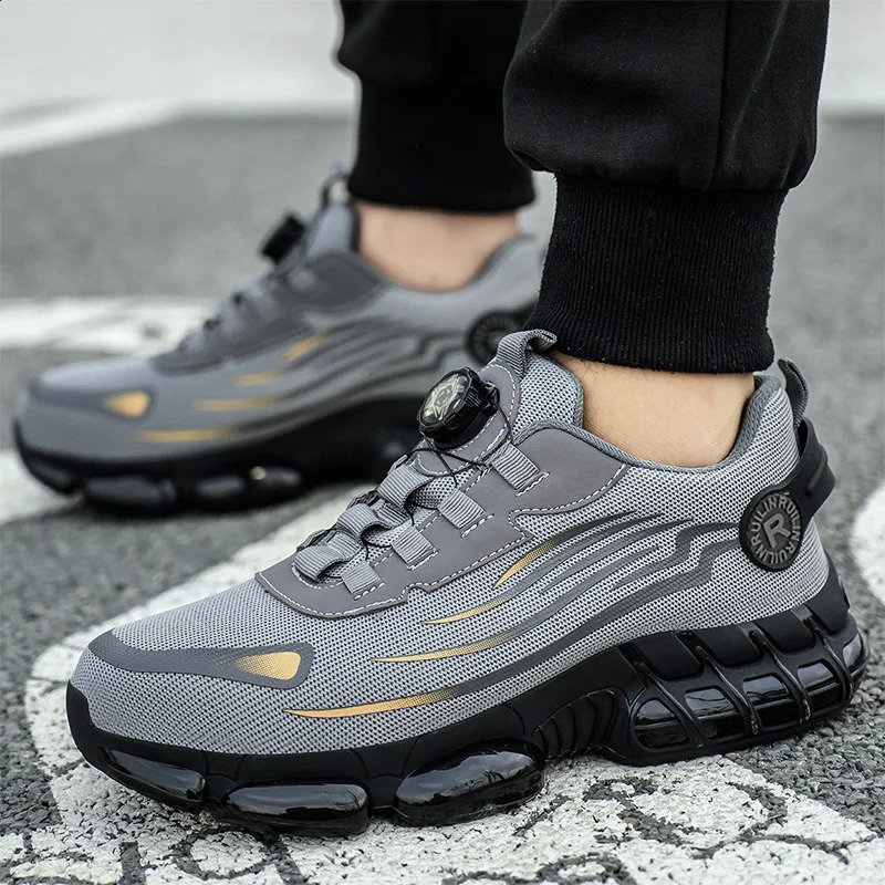 Mens Safety Shoes Protection And Elastic Safety Boots Fashionable Casual Shoes Breathable Odor Protection Mens Work Shoes 260318