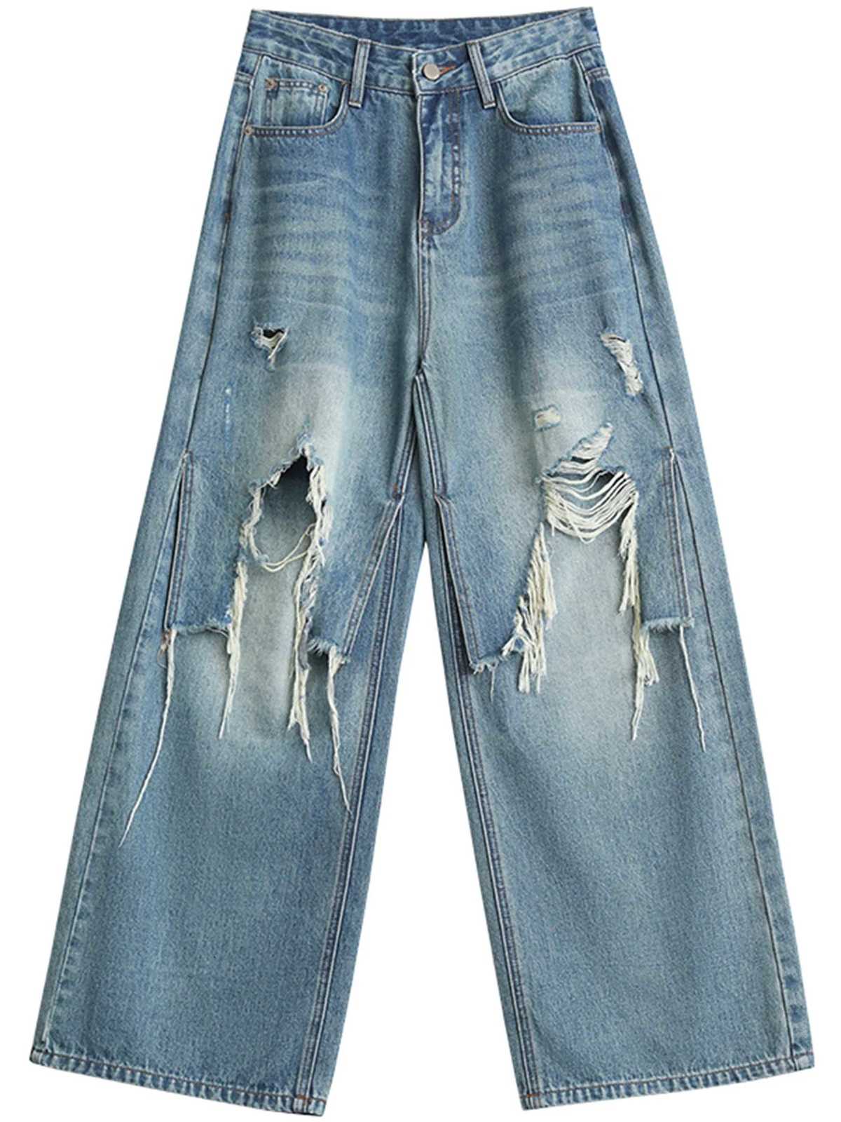 CHIC VEN Women Jeans Fashion Casual Loose High Waisted Wide Leg Denim Pants Streetwear Female Trousers Spring Autumn New 2025T260317