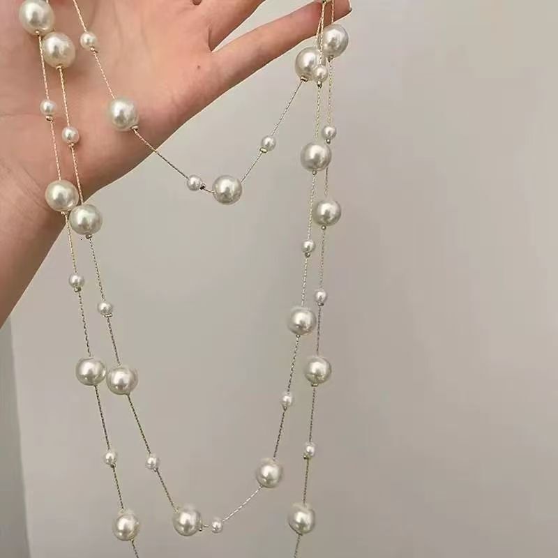 French Style High-End Fashionable Women's Accessories Milk White Imitation Pearl Necklace Fashionable Women's Accessories Autumn Winter - view 4