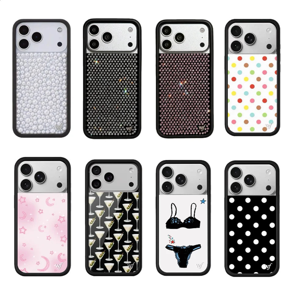 Wildflower Diamond Pearl Phone Case for iPhone 17 Pro Max 16 Plus 17 Air 12 13 14 15 16 Cover 3D WF Cartoon Polka Dots Cover 260309