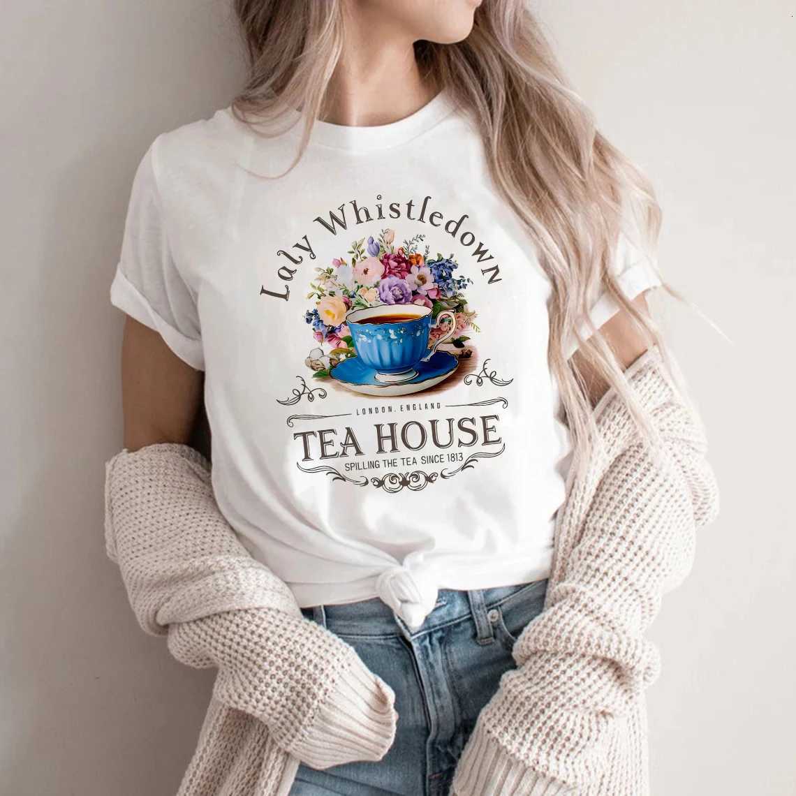 Teacup Lady Whistledown Shirt Women Graphic Harajuku T-shirt Unisex Fashion Manga Y2k Tshirt kawaii Vintage Tops FemaleT260317