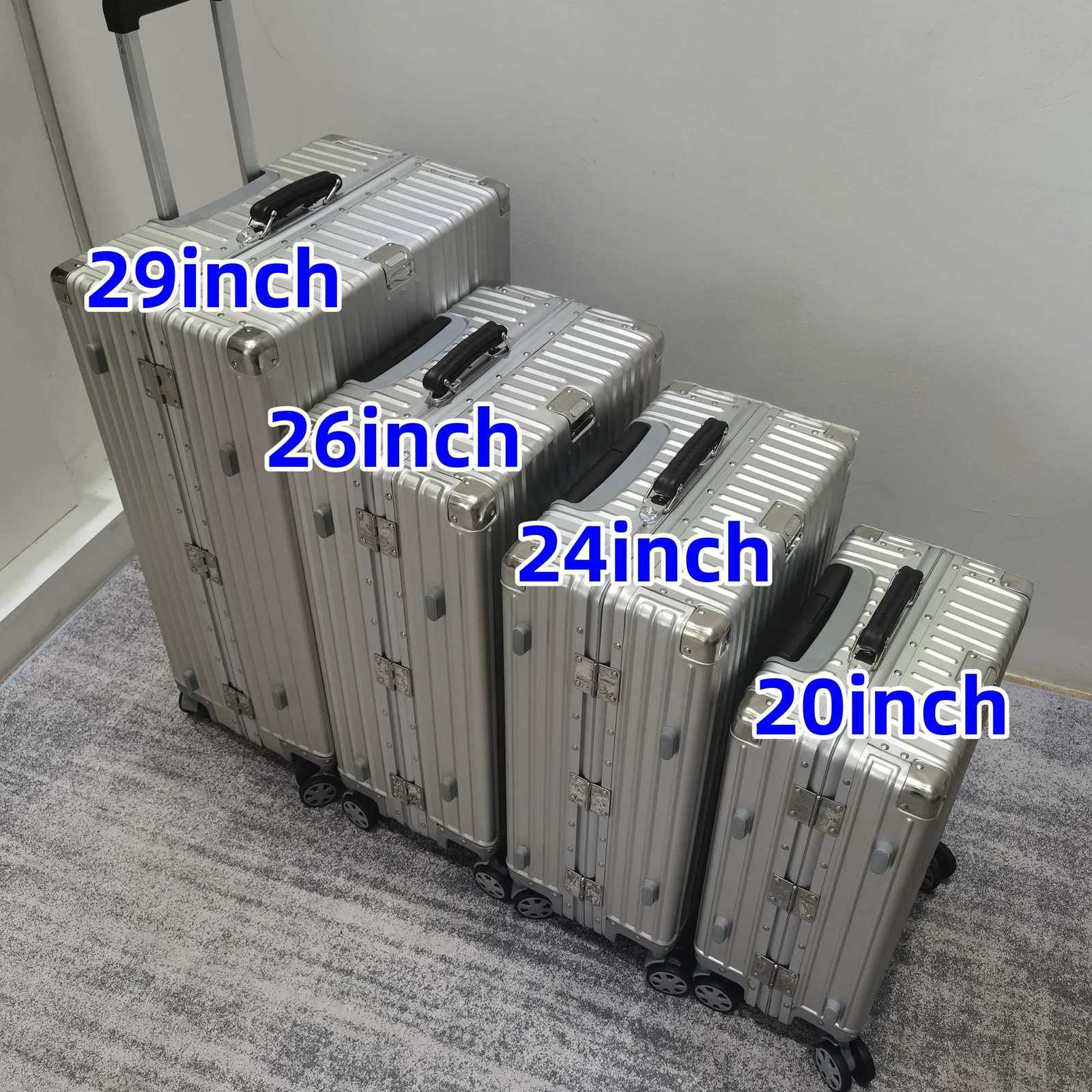 All Aluminum-magnesium Alloy Suitcase High Quality Rolling Luggage 20/24/26/29 Trolley Case Bag Carry-Boarding Travel H260316