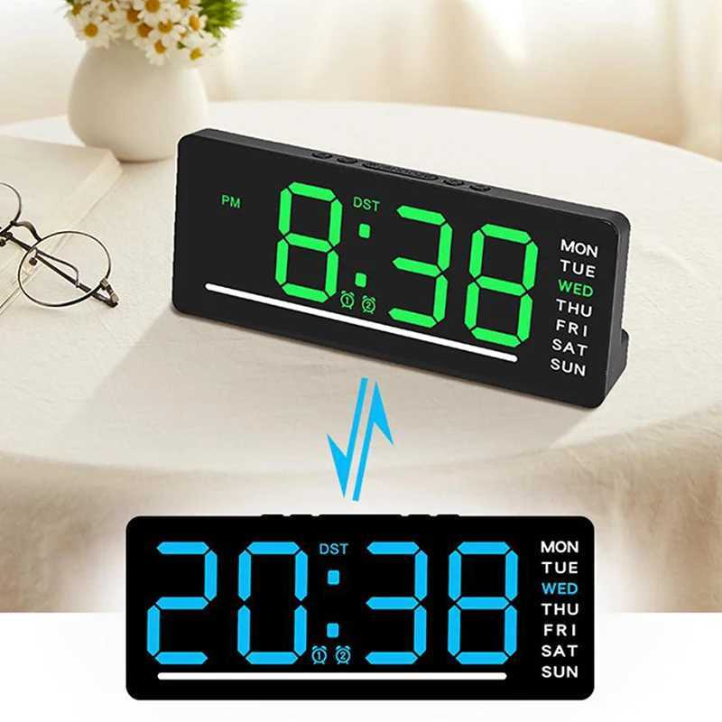 Minimalist Clock Home Decor Smart Mute LED Electronic Wall Clock Modern Desk Clock For Room Night Alarm D260318
