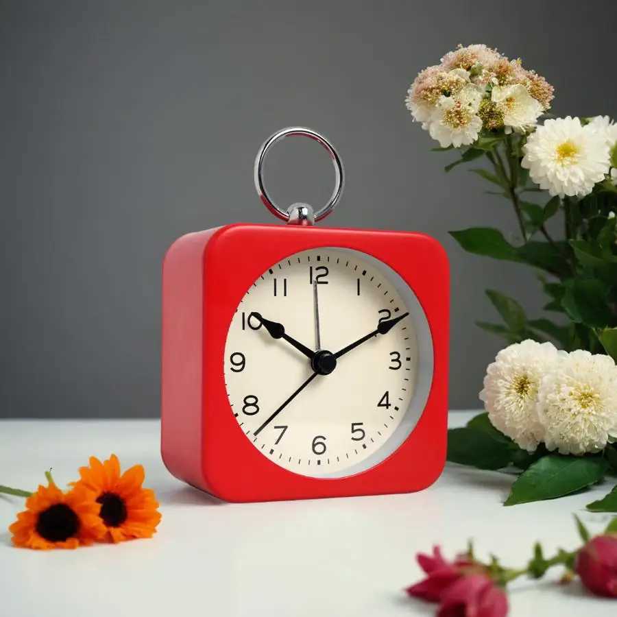 1PC metal ring snooze alarm clock One click snooze for 5 minutes or backlight Used for bedroom headboard decoration D260318