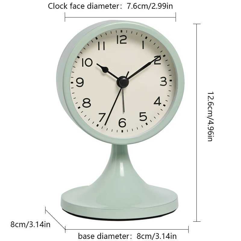 Nordic metal childrens alarm clock vintage creative silent desk clock student bedside luminous clock no battery distributed D260318