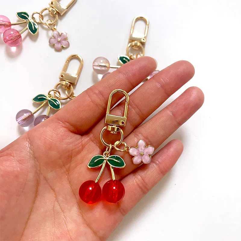 Jelly Color Fruit Cherry Keychain Enamel Flower Cherries Key Ring Cute Purse Bag Charms Accessories for Women Car Key Decor Gift H260318 - view 6
