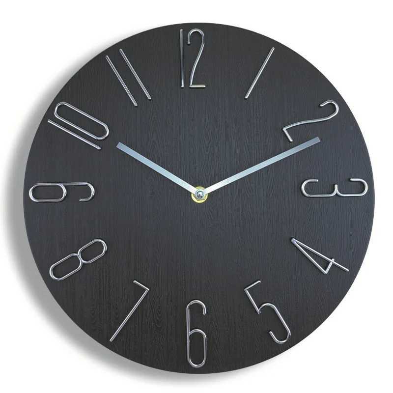 30cm 12inch Wall Clocks Living Room Silent Brief Wall Clock Nordic Fashion Wall Watch No Second Hand Simple Quartz Clock D260318