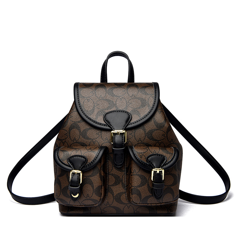 Travel backpack chain with high-end feel lightweight women's bag vintage flower light luxury backpack small backpack