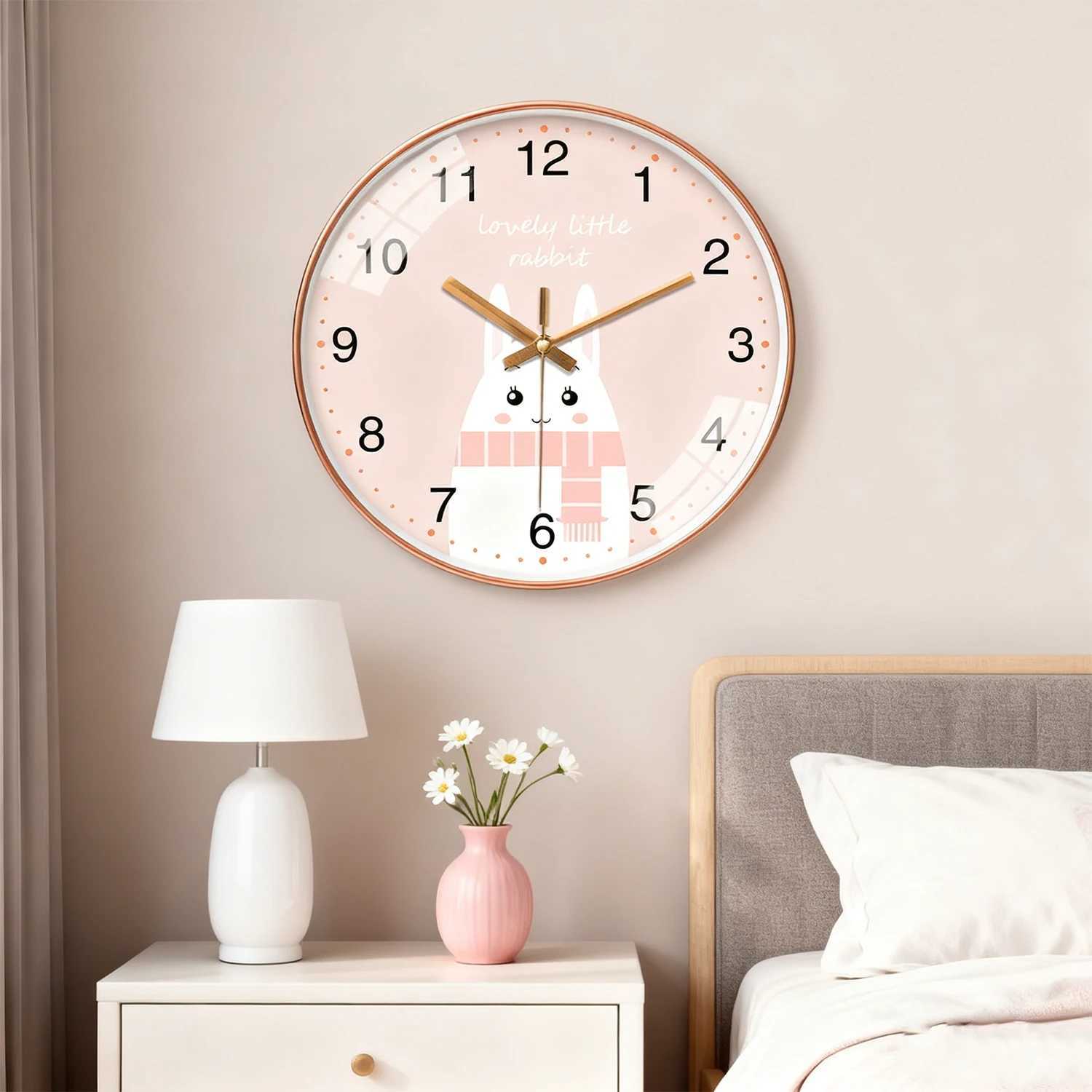 Cartoon Wall Clock Cute Animal Design Silent Quartz Movement Childrens Study Rooms Bedroom Interior Decoration 8 10 12 Inch D260318