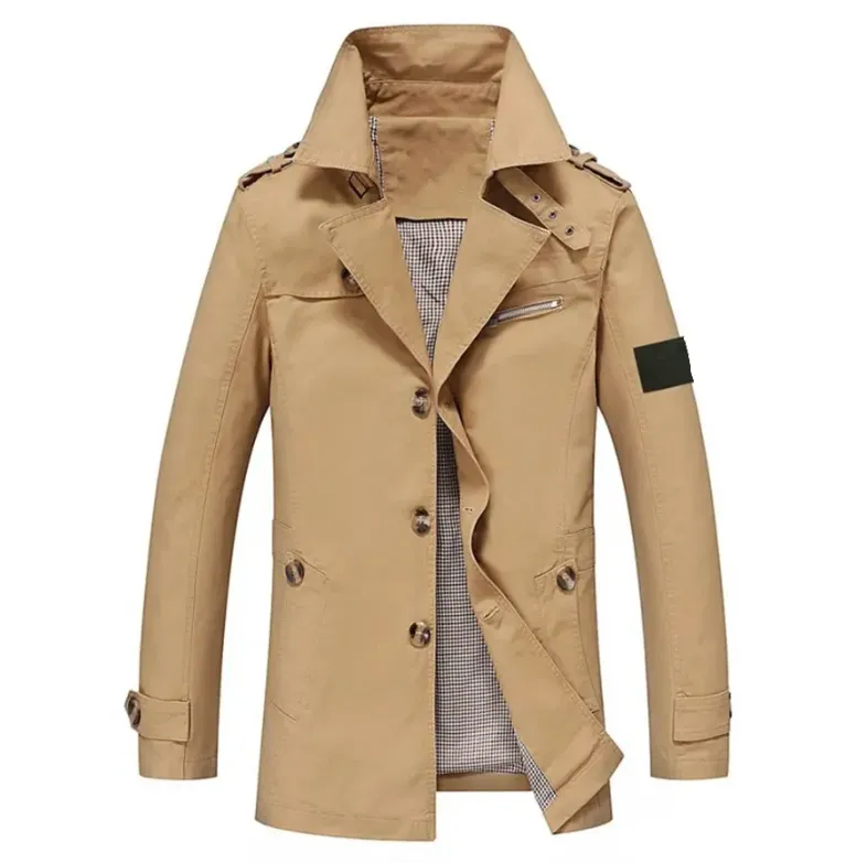 Fashion Men Trench Jackets Brand Casual Business Trench Coat Mens Leisure Overcoat Male Single Breasted Windbreakers Plus Size