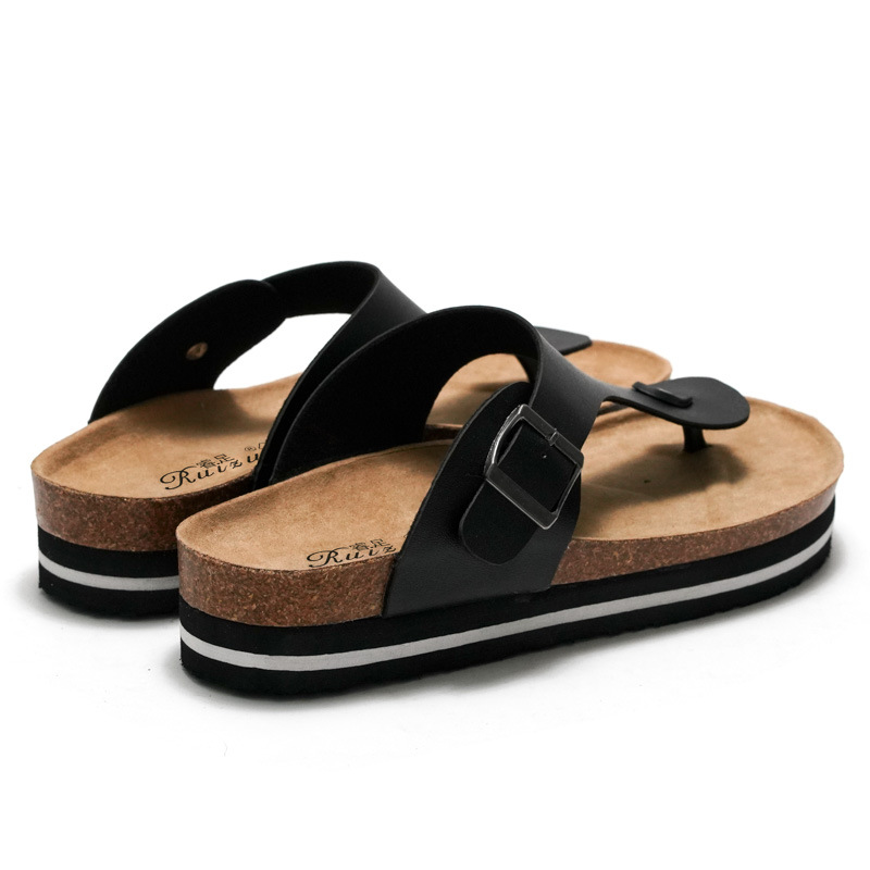 RUIZUSTOCK 2026 Summer New Women Casual Cork Designer Flip Flops Platform Thong Sandals Lightweight Non-Slip Beach Slides