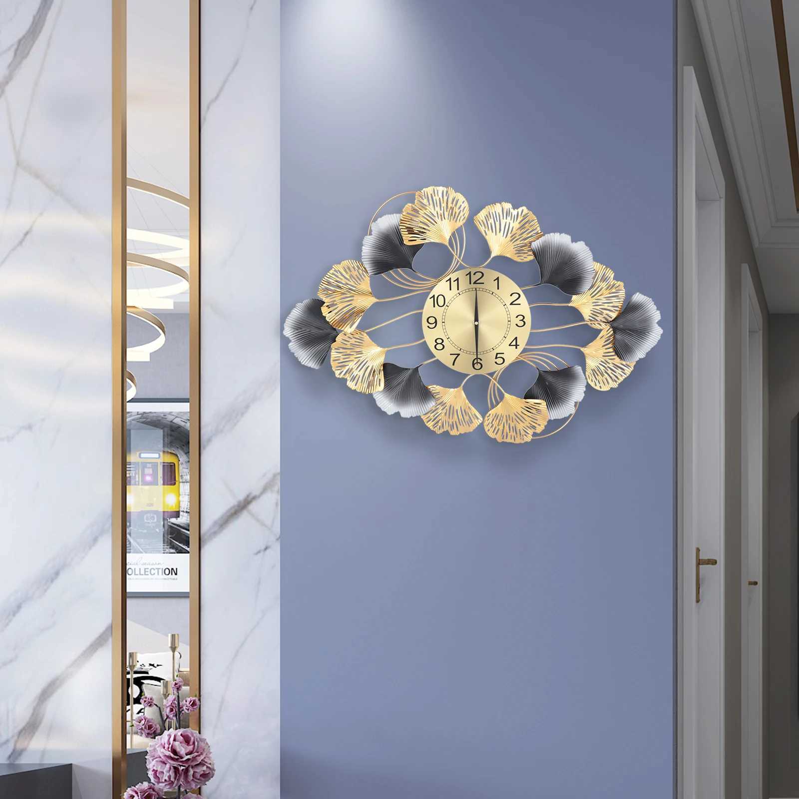 Large Wall Clock for Living Room Decor Modern Wall Clock Creative Luxury Wall Clock Background Wall Art Gold Clock D2603181