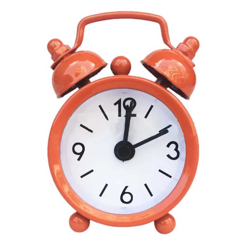 New Mini Alarm Clock Electronic Round Number Double Bell Desk Table Digital Quartz Clock Home Decoration Retro Portable Adapdesk D260318