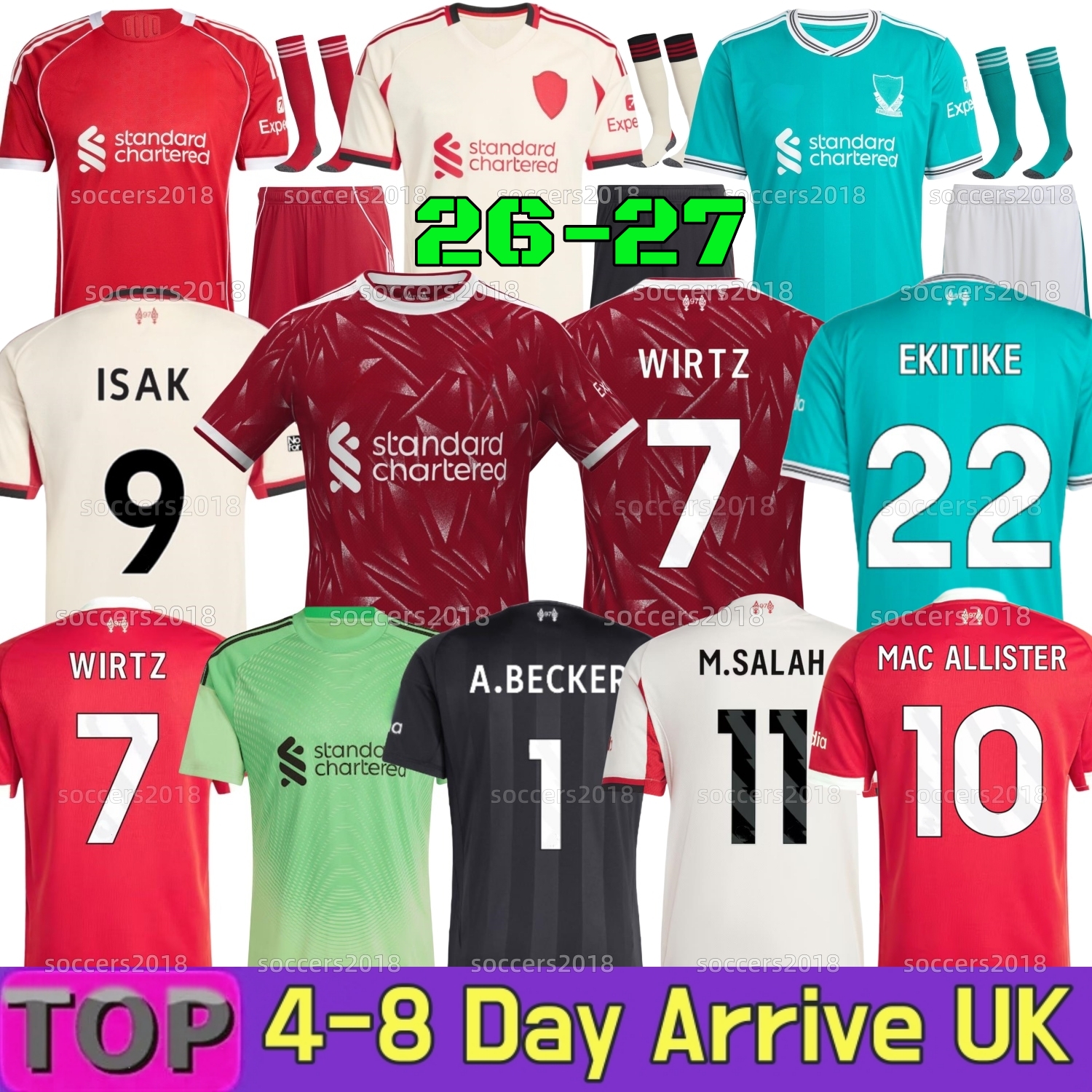 2026 2027 Liverpool soccer jersey ISAK WIRTZ EKITIKE MAC ALLISTER DIOGE JOTA SZOBOSZLAI A.BECKER DIOGO J. 25 26 27 Home Gk football shirt Men kids SALAH FRIMPONG Kerkez