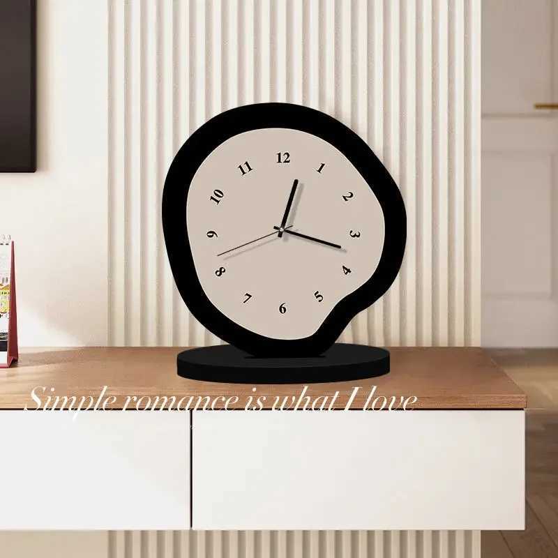 Cream Style Wall Clocks Modern Table Needle Clocks Desktop Clock Ornament Living Room Decorations Home Countertops Decor D260318