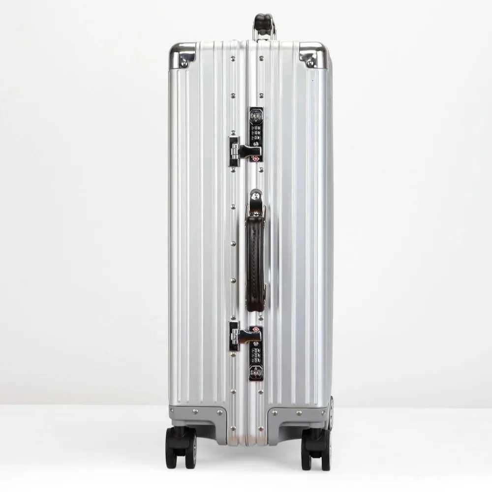 All Aluminum-magnesium Alloy Suitcase High Quality Rolling Luggage 20/24/26/29 Trolley Case Bag Carry-Boarding Travel H260316