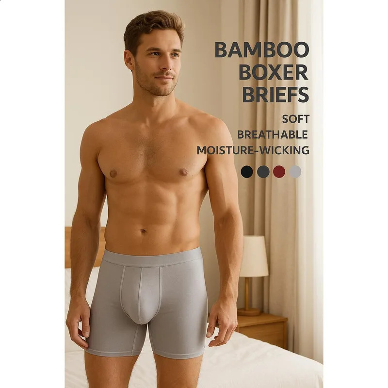 95 Bamboo Fiber 5 Spandex Multipack Mens X-length Long Leg Boxer Classic n Comfortflex Waistband Underwear Man Sports XL 260317
