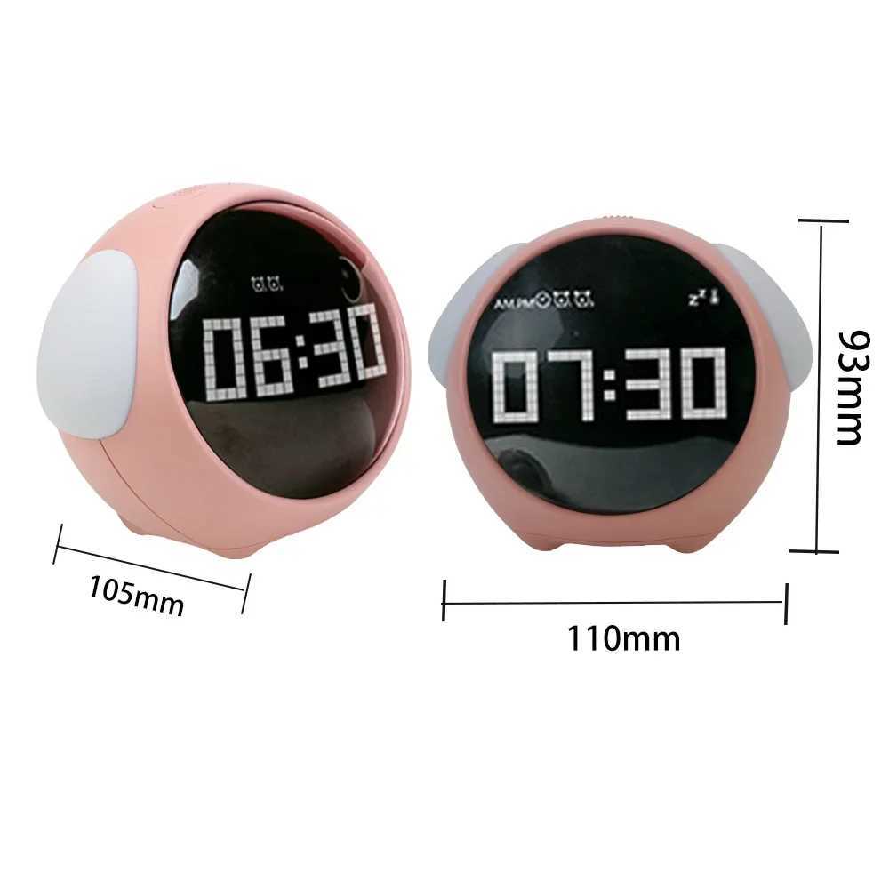 Night Light Cute Expression Alarm Clock Child Alarm Clock Voice Controlled Light Multifunctional For Home Thermometer D260318
