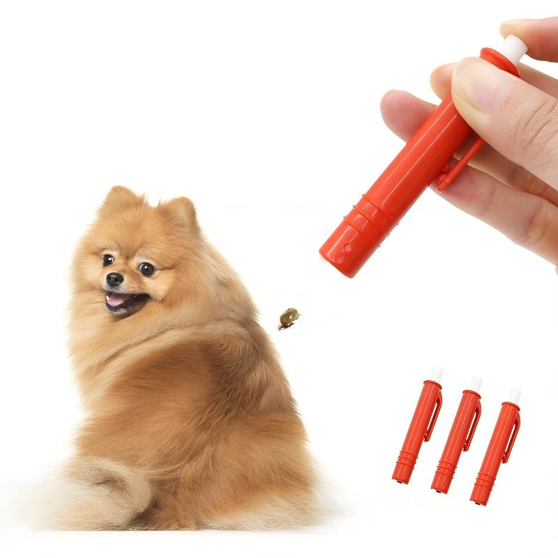 Pet Dog Tick Remover Tool, Tick & Flea Removal Hook Clip, Safe Flea Tick Catcher Pen, Easy to Use Grooming Supply for Dogs Cats