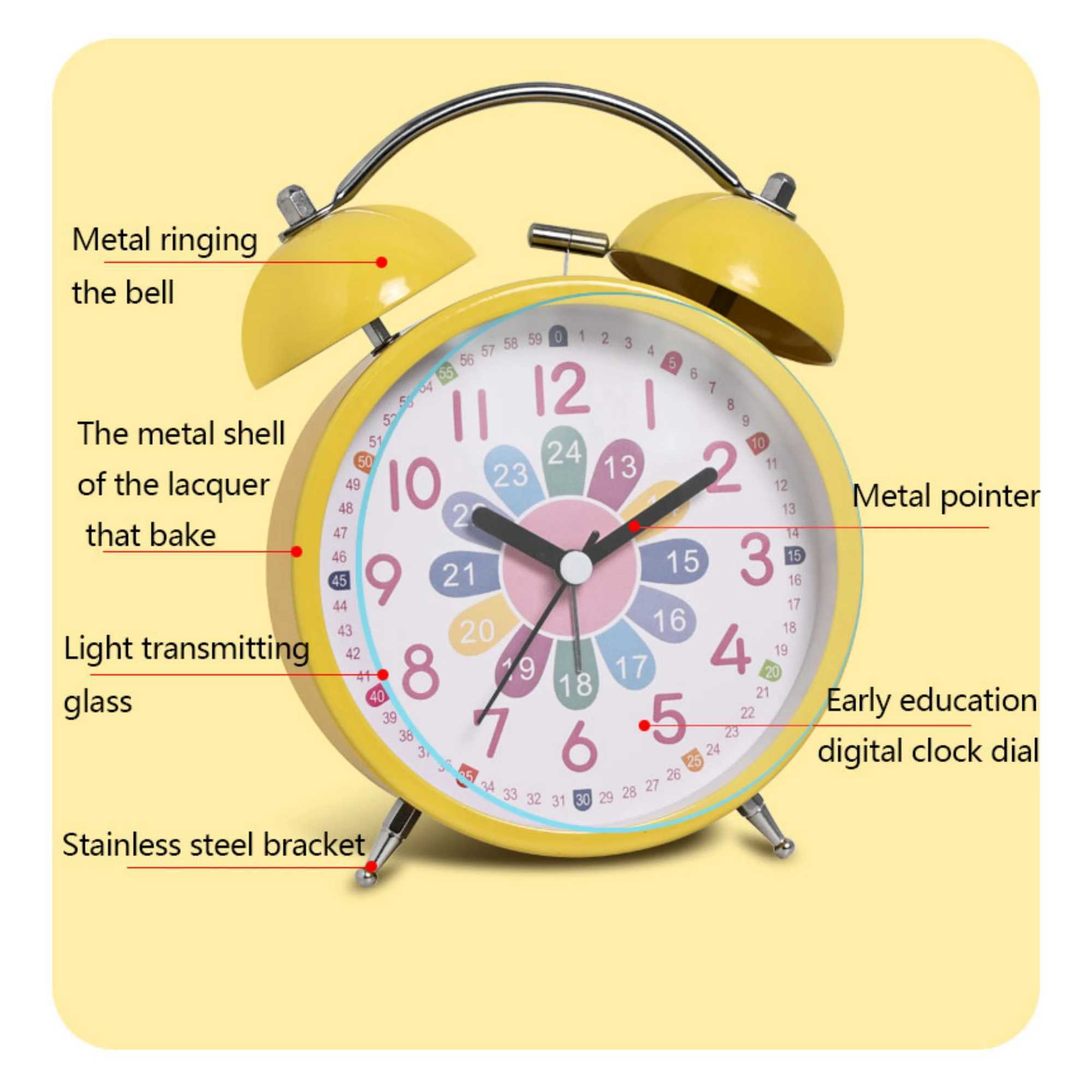1pc student-only bedroom table alarm clock 3-inch early education small alarm clock Room/home dcor D260318