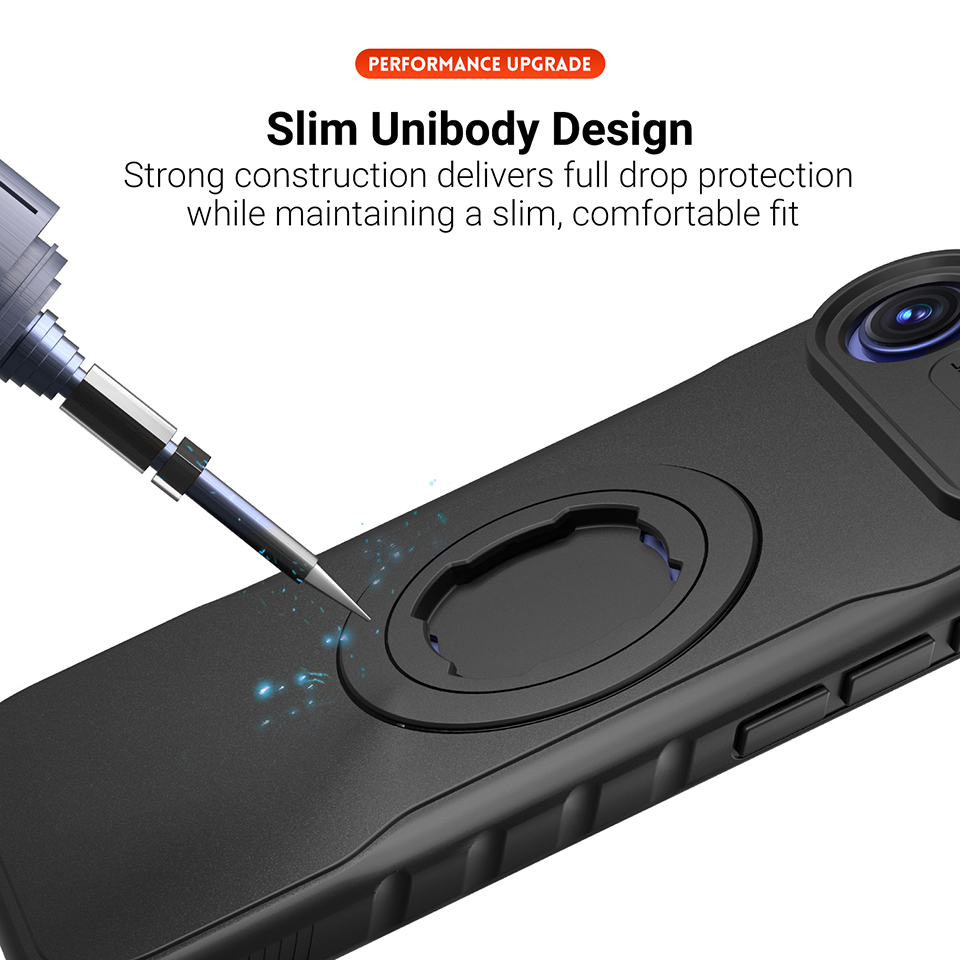 Bike Phone Case Compatible with iPhone 17Air, Quick-Release Lock for Motorcycle Mount, Slim Shockproof Cover, Black