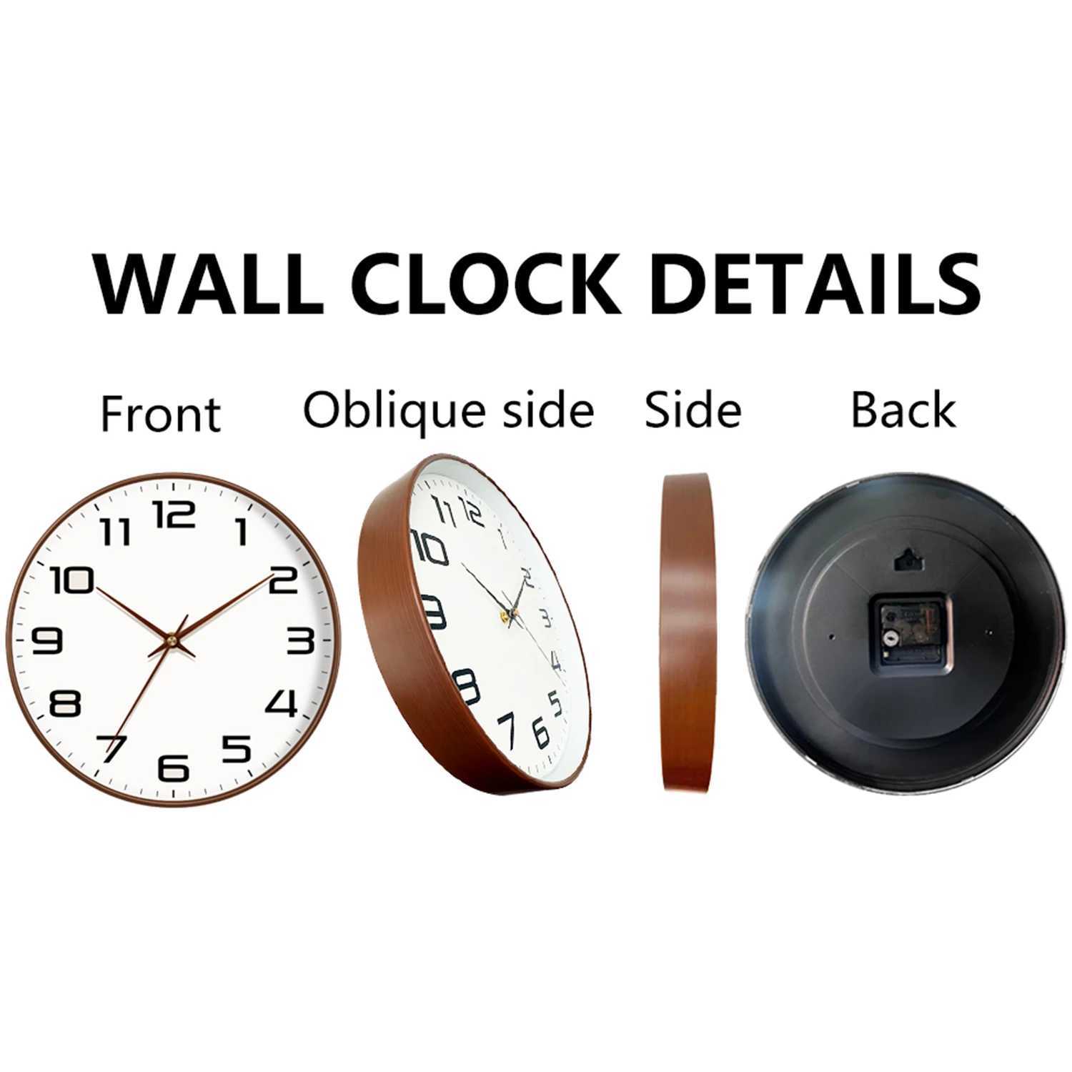 Classic Round Wall Clock Large Clear Readability Numerals Home Office Living Room Decor Offering Elegant Vintage Clock D260318