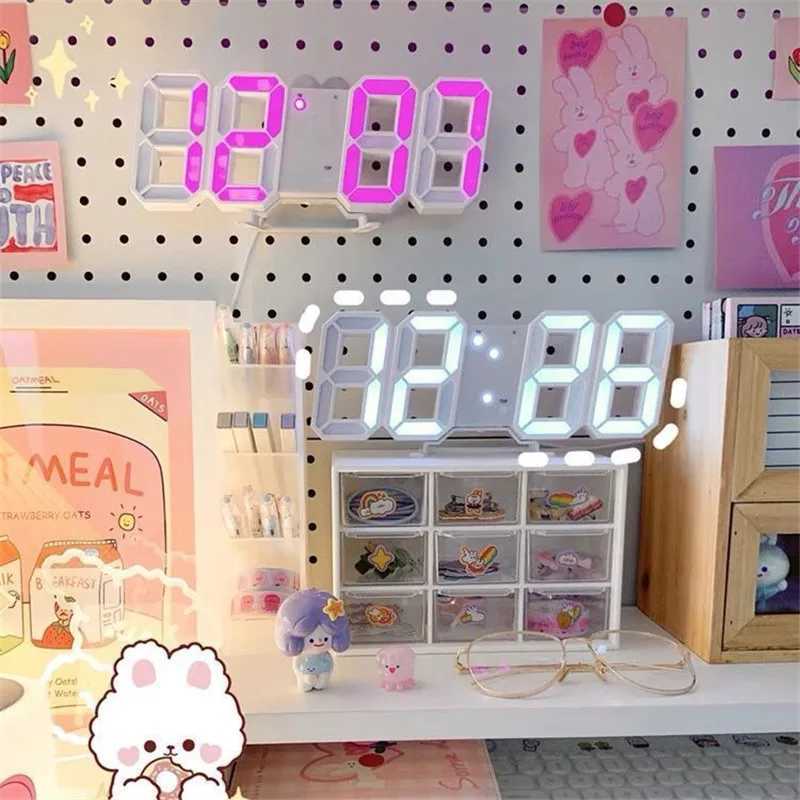 Creative 3D Mantel Clock with Digital Display Night Light Fluorescent Soft Ambient Glow Flicker-Free Desk Decor Gift D260318