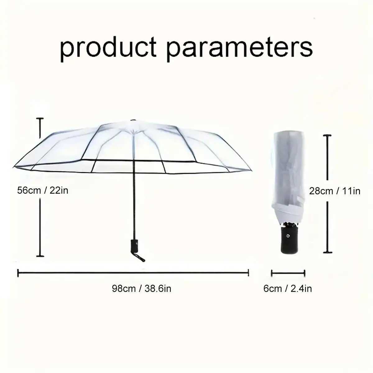 Automatic Clear Bubble Umbrella Korean Style Transparent Travel Dome Umbrella for Women Girls - Rainy Windy Weather Protection H260318 - view 5