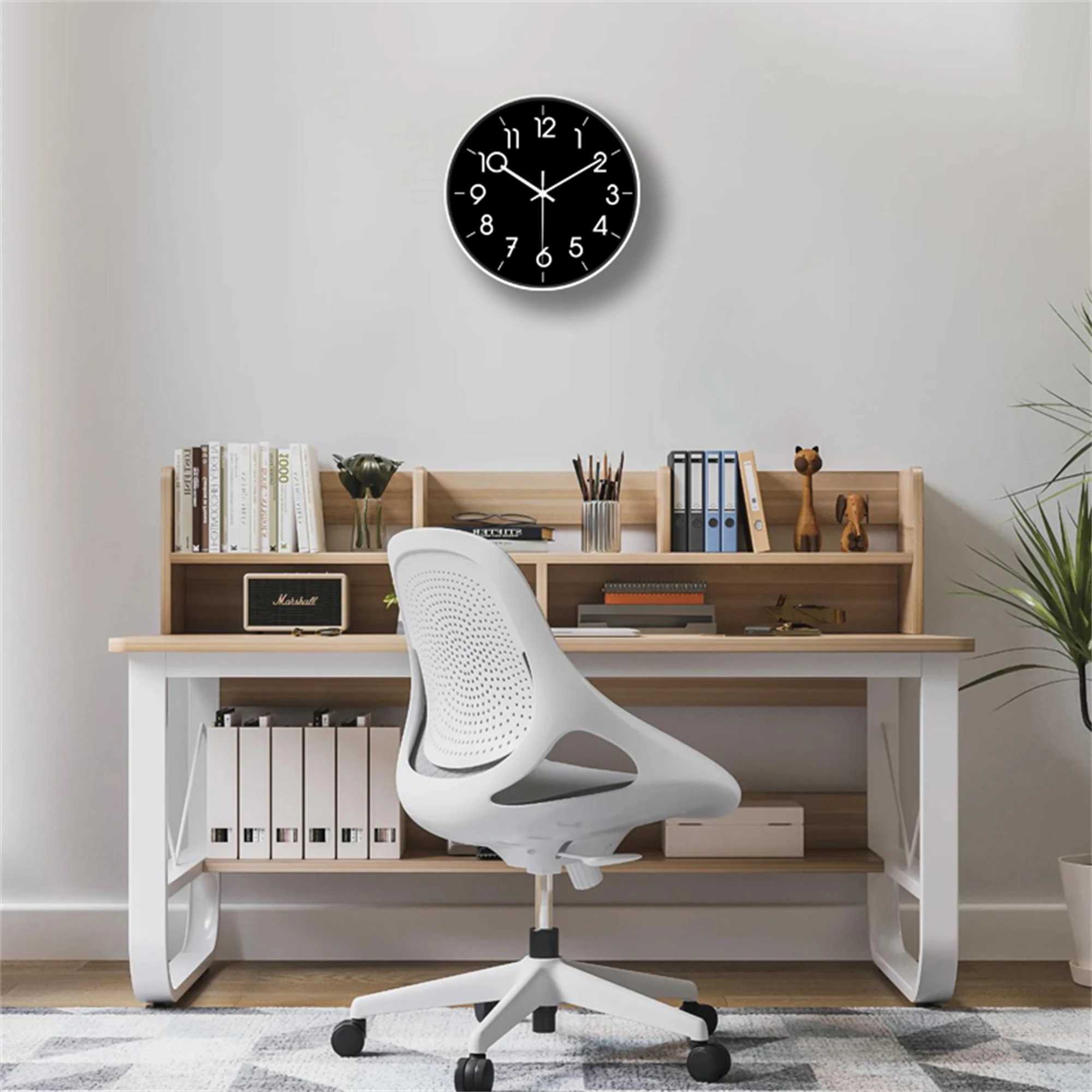Round Minimalist Black - and - White Wall Clock Classic Simple Decor Batteries Not Included 10-16 Inches D260318