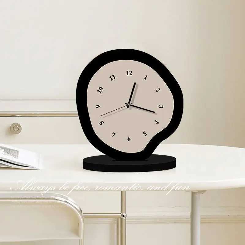 Cream Style Wall Clocks Modern Table Needle Clocks Desktop Clock Ornament Living Room Decorations Home Countertops Decor D260318