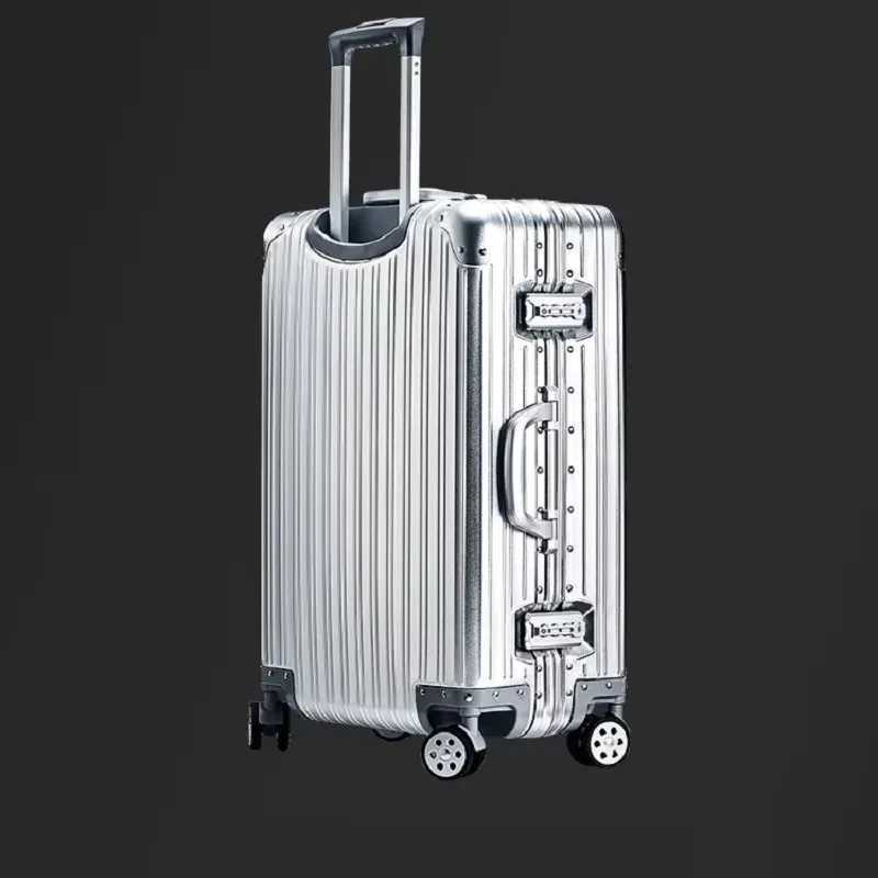 20/24/26/29 Inch Lightweight Aluminum-Magnesium Alloy Carry-Suitcase - Cabin Luggage Business Travel Trolley w/Spinner Wheels H260316