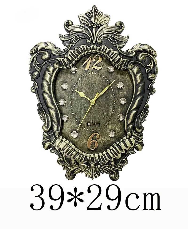 14 Vintage European Court elegance classical Style Wall Clock with Electroplated Black Gold/Silver Roman Numerals for bedroom D260318